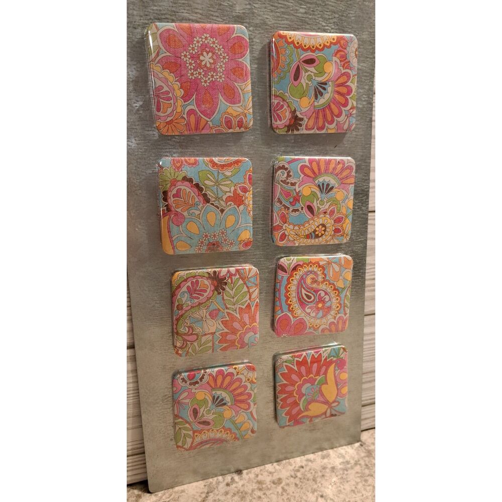 Boho Paisley Magnet Set – Handmade- fun, pop of color, unique